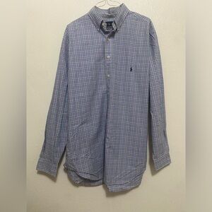 RALPH LAUREN CLASSIC FIT Men's Long Sleeve Shirt - LT Tall - Multicolor Gingham